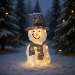 Luz Decorativa Navideña LED con Forma de Muñeco de Nieve, 1 Pieza, Plegable, para Interiores y Exteriores, Funciona con Batería, Blanco Cálido 2700K, IP54 - Product Image 2