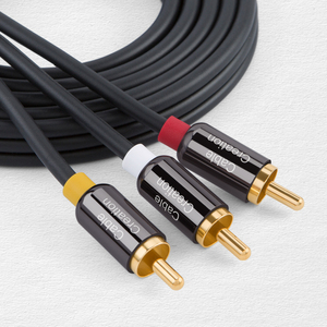 Câble audio-vidéo stéréo 3 RCA mâle vers 3 RCA mâle plaqué or 24 carats en cuivre OFC pour subwoofer et <span class=keywords><strong>lecteur</strong></span> <span class=keywords><strong>DVD</strong></span> - Vente en gros - Product Image 5