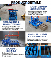 Ligne de production de briques inclinée de 2-45 cm, mobile et manuelle, pour la fabrication de blocs creux en ciment, haute productivité pour les chantiers de construction