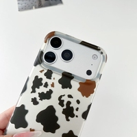 Casing IMD Motif Sapi Leopard untuk Iphone 18 17 16 15 Pro Max Anti Benturan Transparan Pelindung Belakang Ponsel Mewah