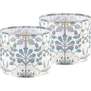 GOSO โป๊ะแบบดรัม2ชิ้นขนาดกลาง13 "" ด้านบน X 13 "ด้านล่าง x 10" พืชพิมพ์เส้นใยโพลีเอสเตอร์สูงสำหรับโคมไฟตั้งพื้นแบบ DIY - Product Image 3