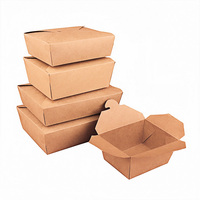 Approvisionnement d'usine Emballage alimentaire de poulet frit à emporter Boîte en papier kraft avec logo personnalisé de qualité alimentaire Boîte de restauration rapide à emporter