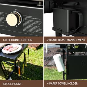 Miire Commercial 4 brûleurs BBQ gaz gril gril chariot hybride sans fumée et enduit de poudre pour <span class=keywords><strong>Barbecue</strong></span> - Product Image 5