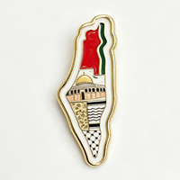 Autocollant en métal émaillé en forme de carte de Palestine avec texte arabe, 2-3 cm, en alliage de zinc, pour téléphone, fabrication sur mesure de haute qualité