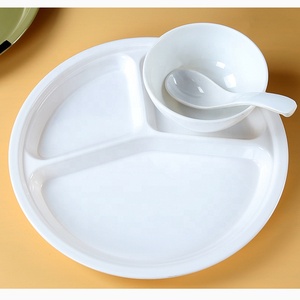 <span class=keywords><strong>Assiette</strong></span> en mélamine à 3 compartiments de 10 pouces pour la restauration, idéale pour la portionnement sûr des aliments et la diététique - Product Image 4