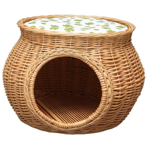 JY Hunde beheizte Gel Katzen Luxus Bettwäsche Donut Haustier Bett für menschliche Hund Rattan Filz Baumwolle Wassers ofa Sommer Donut Haustier Bett - Product Image 1