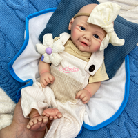 Poupée Bébé Reborn en Silicone de 17 Pouces Personnalisée de Marque en Gros, Design à Yeux Ouverts, Jouet de Collection Commémorative et d'Exposition