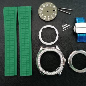 Accesorios para Relojes OEM ODM, Caja de Acero Inoxidable 316 con Incrustaciones de Diamantes, Diámetro de la Esfera de 46 mm, Juego de Correa de Goma - Product Image 4