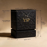 Boîte rigide personnalisable avec logo noir floral en relief, conteneur haut de gamme avec dorure à chaud pour parfums et soins de la peau