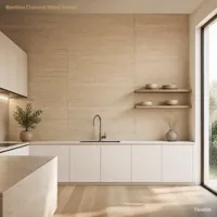 Panneau mural flexible en placage de bois de charbon de bambou de haute qualité, texture travertin, étanche, pour entrepôt et salle de sport, prix usine