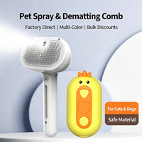 Peigne pulvérisateur pour animaux de compagnie en forme d'ours, antistatique, autonettoyant, étanche IPX6, rechargeable par USB, pour démêlage et élimination des poils morts