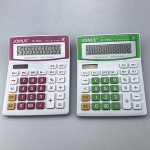 Joinus Js-1200c 12 Digit Solar Dual Power Electronic Calculator White Multifunctional - Product Image 1
