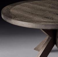 Table à manger ronde minimaliste en bois massif de style français RH, fabriquée à la main et sur mesure pour la salle à manger