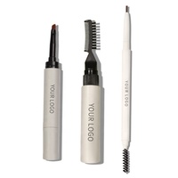 Crayon à sourcils gel waterproof végétalien de haute qualité, sans cruauté, avec brosse, kit crème pommade, marque privée, ensemble sourcils personnalisé