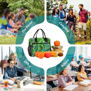 Hot Selling Green Monstera Cooler Tote Bag Custom Logo Hawaii Lifestyle Waterproof Camping Insulated Lunch Cooler Bag - Product Image 6