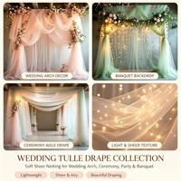 Voile de fond de scène en polyester pour décoration de lieux de réception de mariage en extérieur, rideau de chaise, arche, voile de fond de scène, vente en gros d'usine