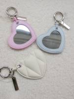 Nouveau porte-clés portable en forme de cœur Winway pour sac de maquillage, miroir de maquillage, porte-clés, miroir cosmétique de voyage