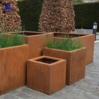 Grandes jardinières surélevées en acier Corten, bacs à plantes, anneaux d'irrigation, pour usage domestique, écologiques, durables, thermolaqués, rouge rouille