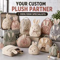 Sac de Cosmétiques OEM ODM Vintage Lapin, Organisateur de Voyage, Cadeau Promotionnel, Peluche Personnalisée, Jouet en Peluche, Logo Personnalisé