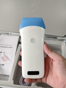 Sonde d'échographie linéaire sans fil DMU63 noir/blanc avec 128 éléments, transducteur à ultrasons 7,5-10 MHz compatible iOS, Android, Windows - Product Image 1