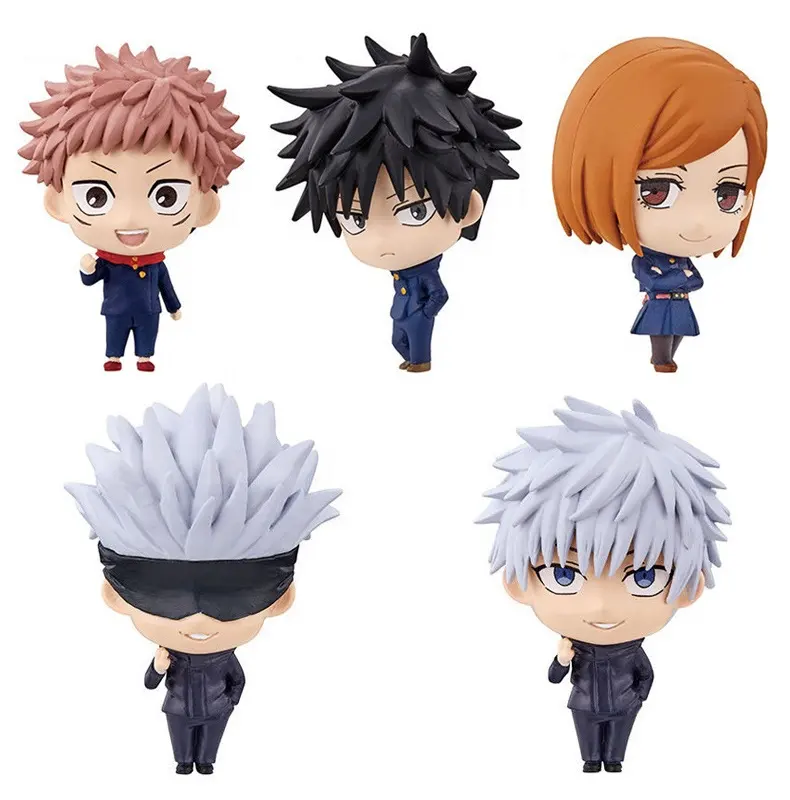 Figuras de Anime de Jujutsu Kaisen para niños, decoración de escritorio para el hogar, regalos, figuras de dibujos animados geniales, 5 uds.