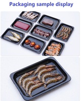 Machine d'emballage sous vide semi-automatique pour barquettes de viande, bœuf, poisson, fruits de mer et repas cuisinés, avec scellage supérieur