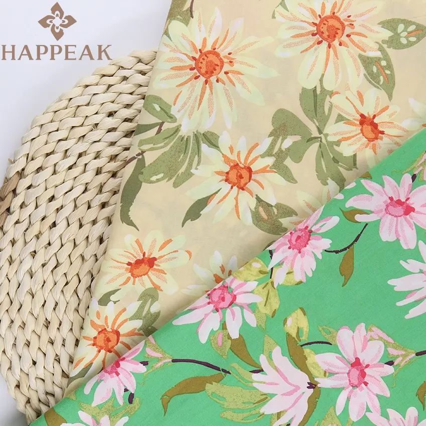 HAPPEAK moda pamuk çiçek Poplin kumaş yumuşak 60s vual Liberty Tana çim için özel baskılı % 100% pamuklu kumaş elbise
