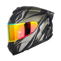 Casques de moto moulants unisexe, équipement complet à double objectif, visage couvert rouge, noir, scintillant, flash, résistant à la chaleur
