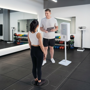 Bodydot BDF1000 เครื่องวิเคราะห์ร่างกายอัจฉริยะด้วย AI ดีไซน์ยืดหยุ่น โครงอะลูมิเนียมอัลลอยด์ ไม่สามารถพับได้ ติดตามท่าทางร่างกายแบบเต็มตัว - Product Image 4