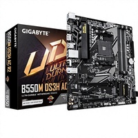 Motherboard GIGABYTE B550M DS3H AC R2 AM4 MATX Mendukung Prosesor Seri Ryzen 5000/4000/3000, DDR4, 2XM.2, PCIe 4.0, WIFI5