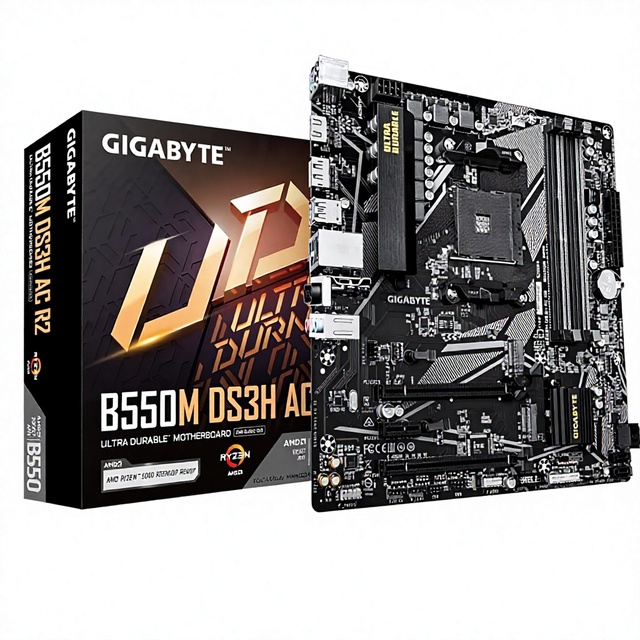 GIGABYTE B550M DS3H AC R2 AM4 MATX Motherboard Supports Ryzen 5000/4000/3000 Series Processors, DDR4, 2XM.2, PCIe 4.0, WIFI5