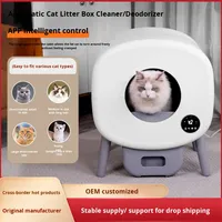 Nouvelle litière intelligente pour chat, design fermé, grande capacité, télécommande via téléphone portable, ramassage en un clic, entièrement automatique