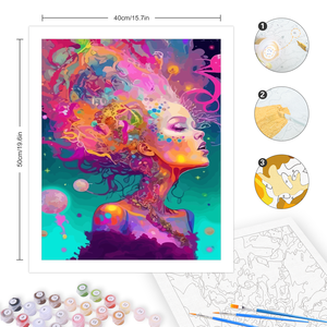 Kit <span class=keywords><strong>de</strong></span> <span class=keywords><strong>peinture</strong></span> par numéros pour adultes figurine acrylique colorée pour femmes pour la décoration intérieure 40x50cm - Product Image 3