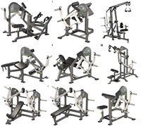 Machine à pulldown à charge libre, série à trois rails, avec coussin de poitrine de sécurité en acier, siège à réglage d'angle, coussin de cuisse, bras de torsion, 5 niveaux de résistance