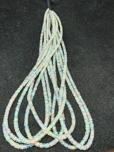 Cuentas de Ópalo Welo Etíope Blanco Natural de 4-6mm, Cuentas Redondas Lisas con Múltiples Destellos de Fuego, Piedras Preciosas Sueltas de Ópalo, Cuentas Redondas de Ópalo - Product Image 3