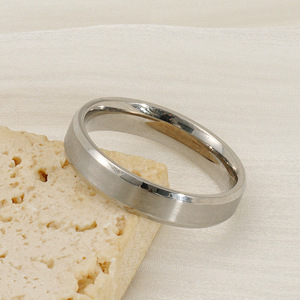 Minimalist <b>Titanium</b> Steel <b>Ring</b> Plain Wedding Band For Couple Jewelry Stainless Steel Round Geometric Design ZR1763S 11 - Product Image 4