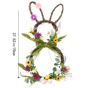 Mới Hiện Đại Chất Lượng Cao Phục Sinh <span class=keywords><strong>Bunny</strong></span> Vòng Hoa Trang Trí Nội Thất Trứng Phục Sinh Tường Treo Nhân Tạo Hoa Vòng Hoa Kỳ Nghỉ Trang Trí - Product Image 1