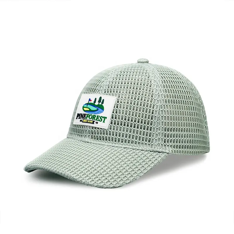 Topi-Gorras de estilo Retro para Golf y Club, 100% poliéster, personalizado, 6 paneles, malla, camionero, Parche de goma, Logo, sombreros de Golf