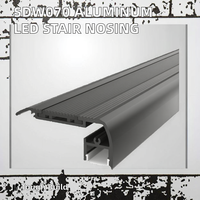 Profil de marche d'escalier LED en aluminium SDW070, série 6000, canal LED avec surface anodisée, catégorie de produit : profil lumineux LED