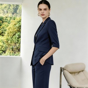 Costume professionnel pour fonctionnaires civils, entretien senior, formel, manches longues, boutons, uni, printemps-automne, pantalon de costume - Product Image 3