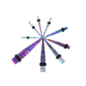 Piercing d'<span class=keywords><strong>oreille</strong></span> punk en acrylique, points colorés, cône à pointes, tunnel droit, plug, dilatateur, écarteur, boucles d'oreilles stylées 1.6-10mm - Product Image 1