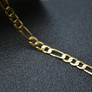 Позолоченная цепочка-чокер Figaro, медное металлическое ожерелье-цепочка для ювелирных изделий своими руками