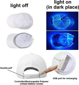 <span class=keywords><strong>New</strong></span> RGB 7 màu nhấp nháy <span class=keywords><strong>LED</strong></span> sợi quang hat ánh sáng ban đêm được xây dựng trong pin buổi hòa nhạc Neon phát sáng hat ngư dân Mũ bóng chày - Product Image 4