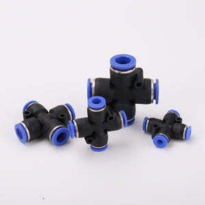 Raccords pneumatiques à connexion rapide en forme de croix à quatre voies de la série PZA pour tuyaux - Product Image 4