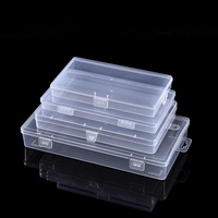 Boîte de rangement rectangulaire en plastique PP transparent avec couvercle pour emballage de vitrine de pièces de bijoux de papeterie de bricolage
