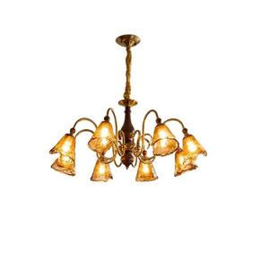 Lustre en verre élégant de style vintage français pour salon, salle à manger, chambre à coucher, luminaire suspendu en forme de branche de cuivre, idéal pour le dropshipping Shopify - Product Image 1