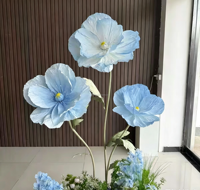 Dekorasi Latar Belakang Jendela Mal Bunga Poppy Lily Raksasa Kertas Buatan Pabrik Bunga Buatan Grosir