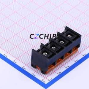 HB9500M-9.5-4P Barrier Terminal Block Through hole Component (THT),P=9.5mm Connector With Cover Plate 9.5mm 1x4P Straight Pin - Product Image 2