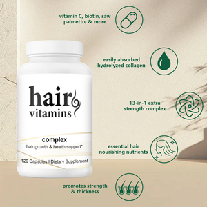 วิตามินบำรุงผมสูตรเข้มข้น ผสมไบโอติน คอลลาเจน เคราติน สารสกัดจาก Saw Palmetto และอื่นๆ เพื่อการเจริญเติบโตของเส้นผมและเสริมสร้างความแข็งแรงให้เส้นผม - Product Image 5