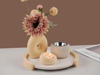 Moule en silicone pour plateau rond séparé M55450, plateau de rangement, base de pot de fleurs, plâtre, ciment, résine